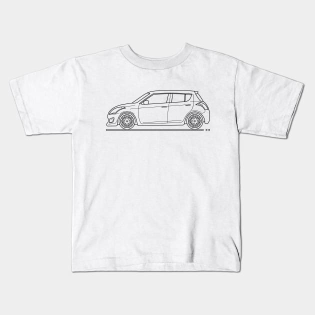 yellow hatchback car B Kids T-Shirt by garistipis